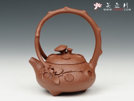 紫砂壶图片：灵芝提梁 - 美壶网