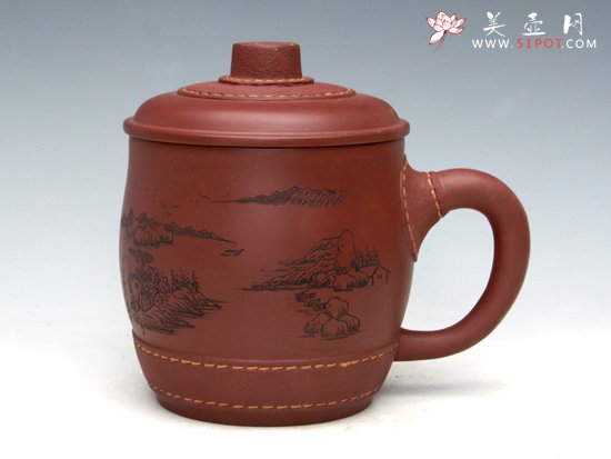 紫砂壶图片：皮包杯（紫泥）大800ML  中500ML  小400ML - 美壶网