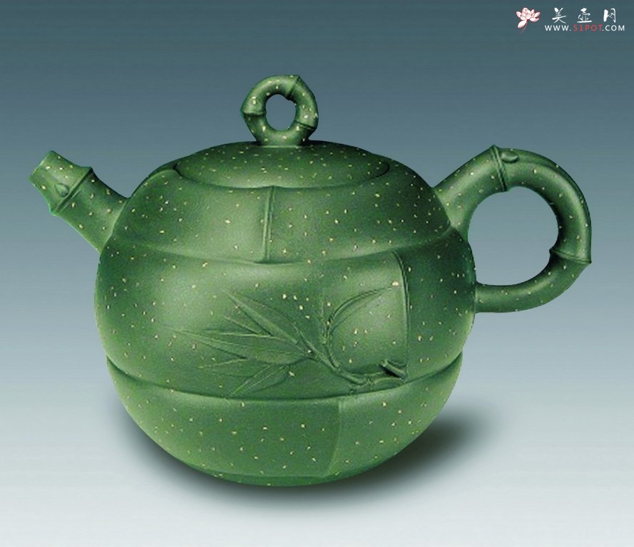 紫砂壶图片：竹·雪竹（壶） - 美壶网