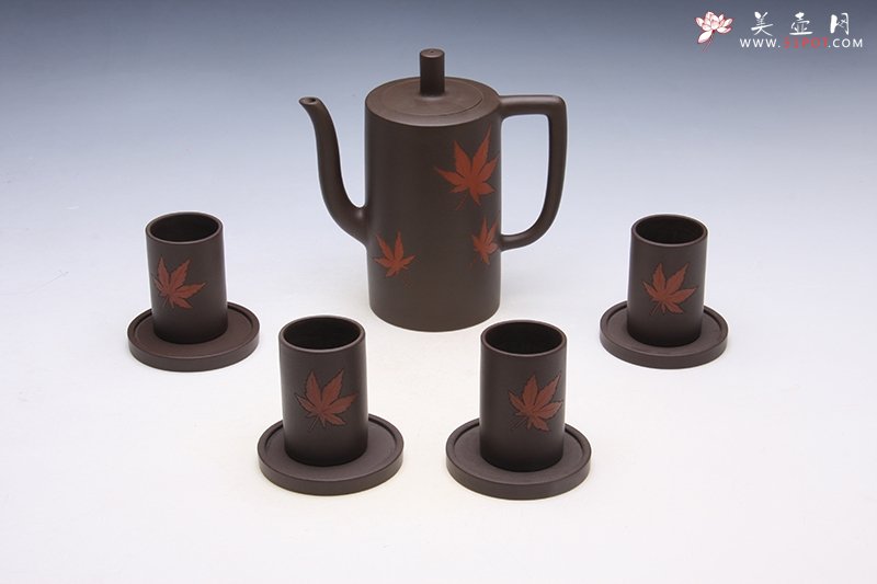 紫砂壶图片：秋韵套具 - 美壶网