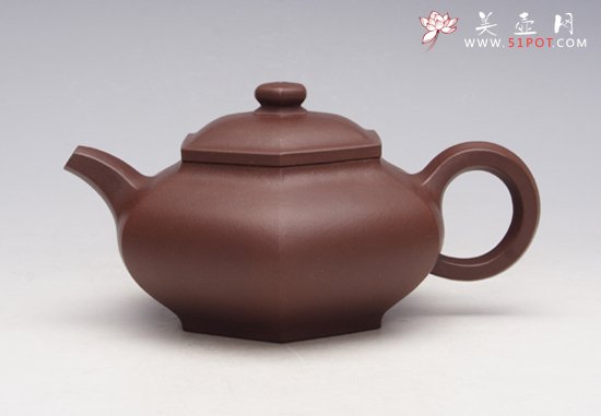 紫砂壶图片：六方潘壶 - 美壶网