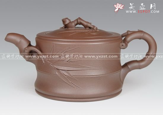 紫砂壶图片：可心式竹段壶 拷贝 - 美壶网