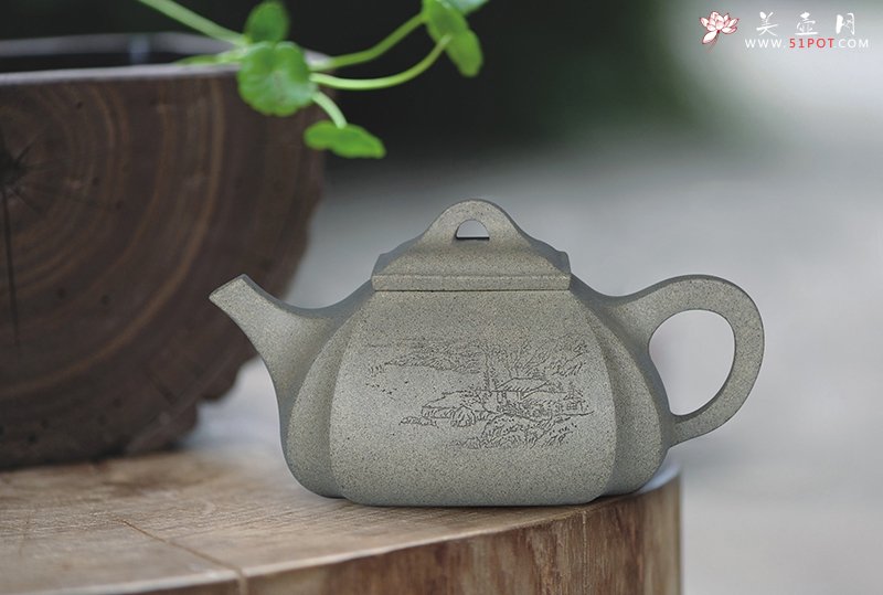 紫砂壶图片：四方抽角 - 美壶网