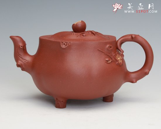 紫砂壶图片：咏梅容量：320cc全手工制作 - 美壶网