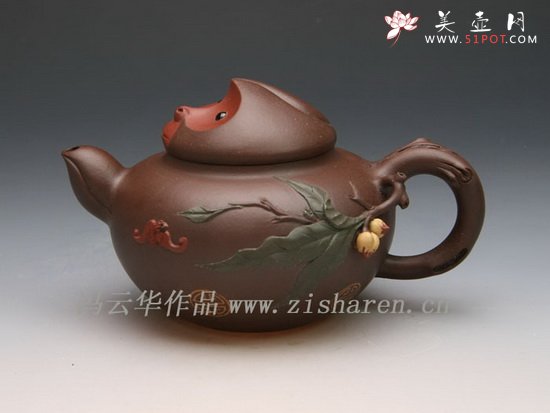紫砂壶图片：灵猴献寿 - 美壶网