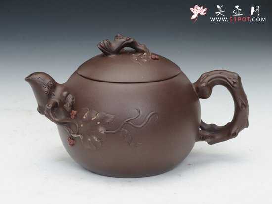 紫砂壶图片：松鼠葡萄 - 美壶网