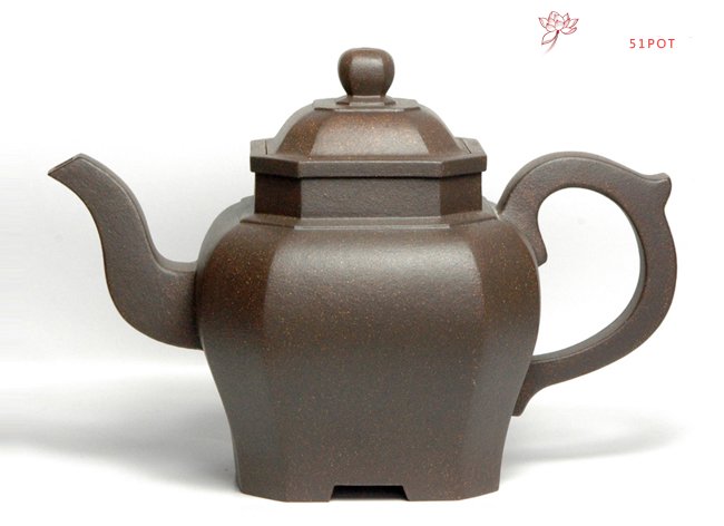 紫砂壶图片：缩方侧角 600CC - 美壶网