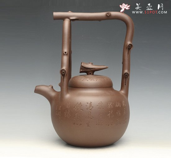 紫砂壶图片：东坡提梁 2012年手工制陶大赛三等奖 - 美壶网