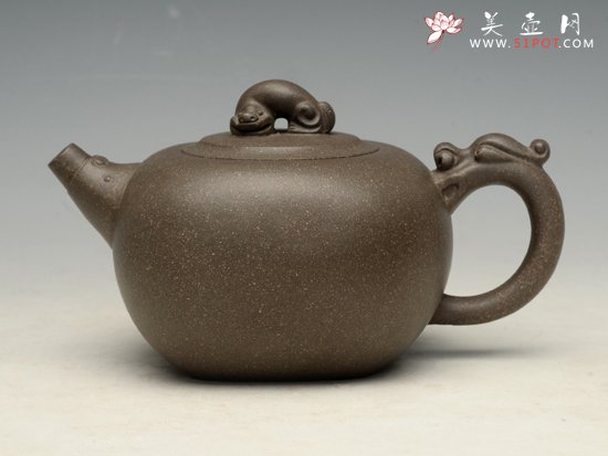 紫砂壶图片：神龙 泥料：青灰泥 250cc - 美壶网