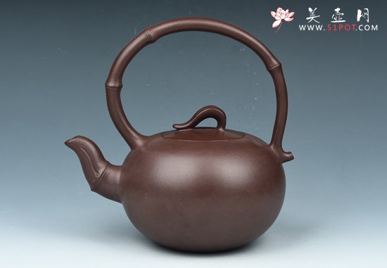 紫砂壶图片：竹节提梁 - 美壶网