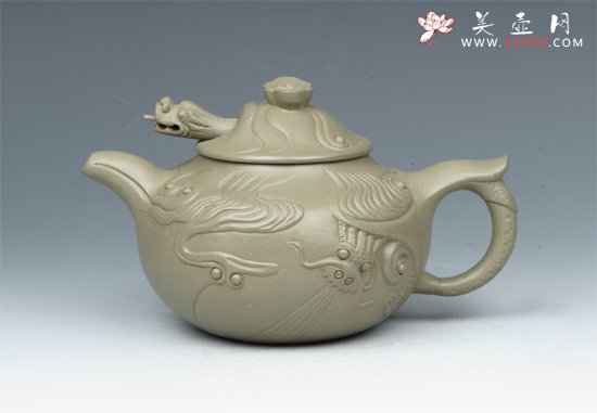 紫砂壶图片：鱼化龙仿古壶3 - 美壶网