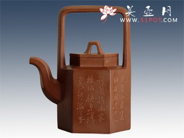 紫砂壶图片：六方提梁 - 美壶网