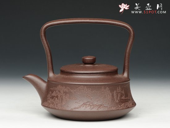 紫砂壶图片：山水提梁 - 美壶网