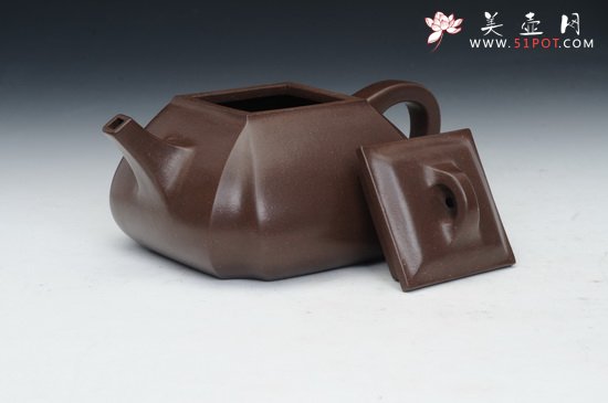 紫砂壶图片：四方抽角 (4) - 美壶网