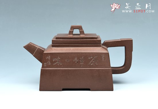 紫砂壶图片：四方抽盖 - 美壶网