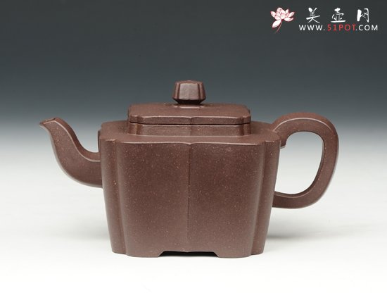 紫砂壶图片：四方抽角特魁 - 美壶网