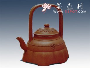 紫砂壶图片：裙花提梁 - 美壶网