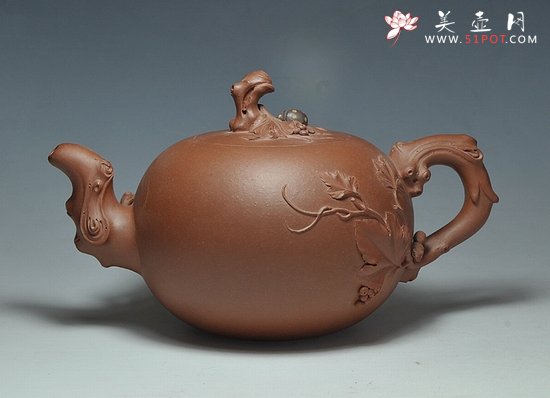 紫砂壶图片：松鼠葡萄壶 - 美壶网