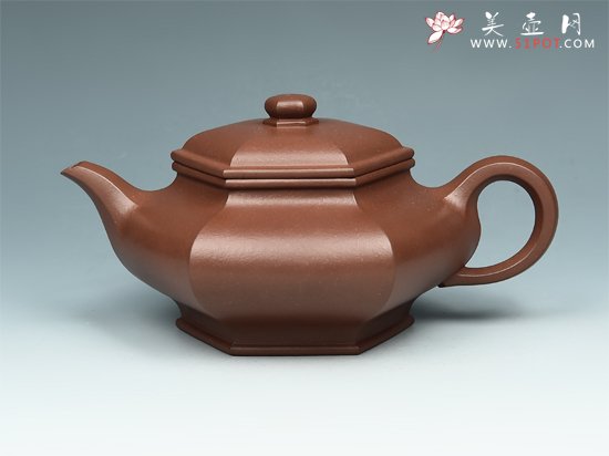 紫砂壶图片：六方虚扁壶 - 美壶网