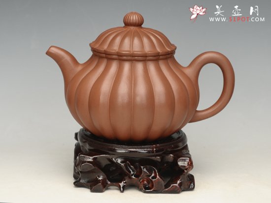 紫砂壶图片：菊瓣壶   容量：500cc - 美壶网