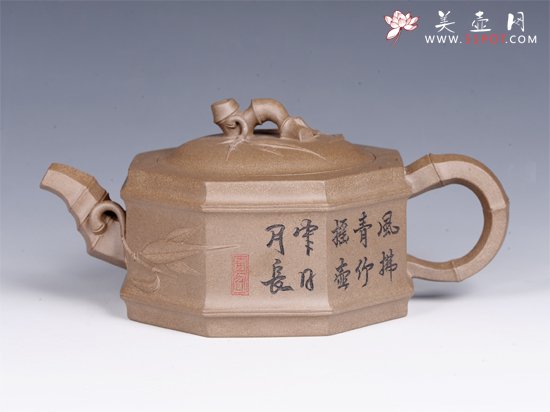 紫砂壶图片：八方竹段 - 美壶网