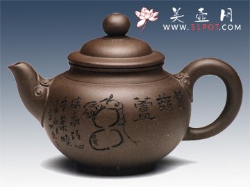 紫砂壶图片：鸿运如意第二届太博会银奖 - 美壶网