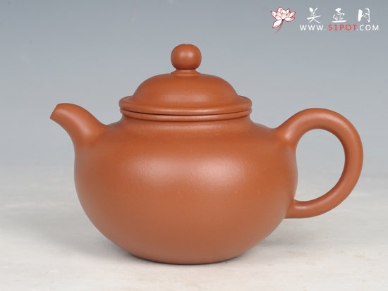 紫砂壶图片：朱泥全手工莲子 - 美壶网