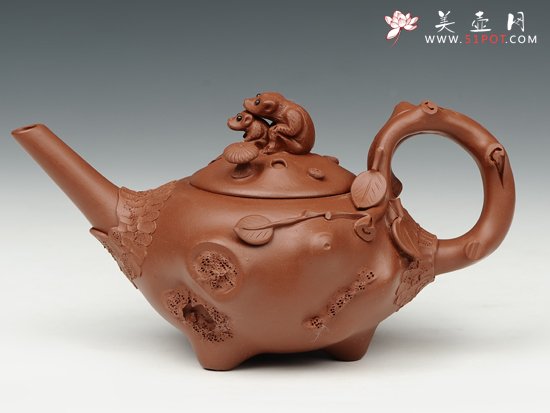 紫砂壶图片：双猴供春 - 美壶网