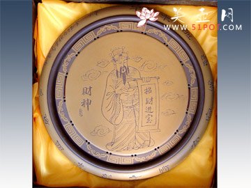 紫砂壶图片：字画财神 - 美壶网