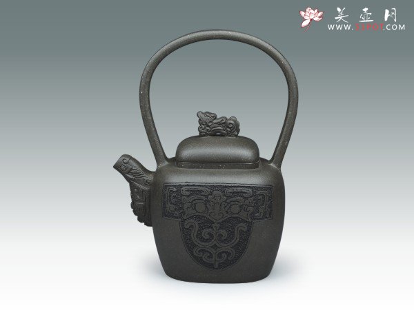 紫砂壶图片：晋双提梁 - 美壶网