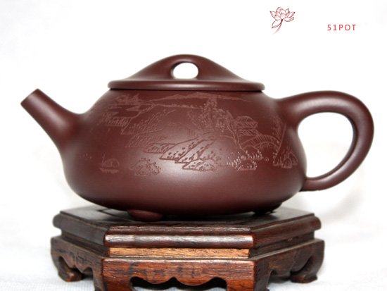 紫砂壶图片：紫茄泥  汉棠石瓢 - 美壶网