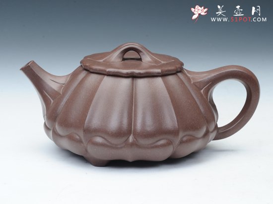 紫砂壶图片：菱花石瓢 380CC - 美壶网