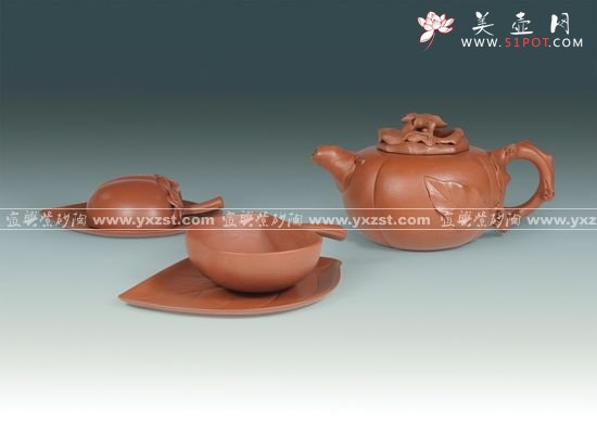 紫砂壶图片：柿子茶具 拷贝 - 美壶网