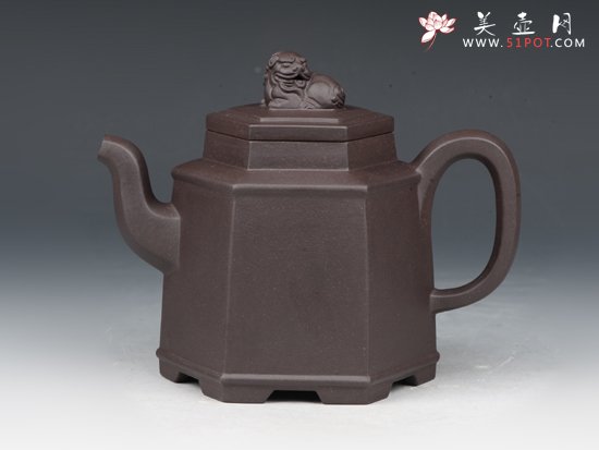 紫砂壶图片：六方醒狮 - 美壶网