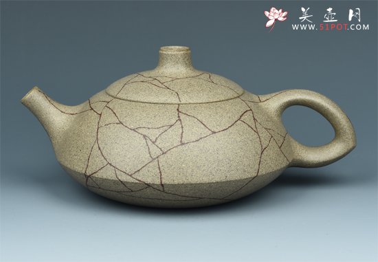 紫砂壶图片：开片石瓢 - 美壶网