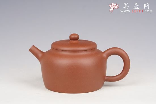 紫砂壶图片：高扁钟300cc全手工 - 美壶网