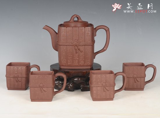 紫砂壶图片：竹简套壶 - 美壶网