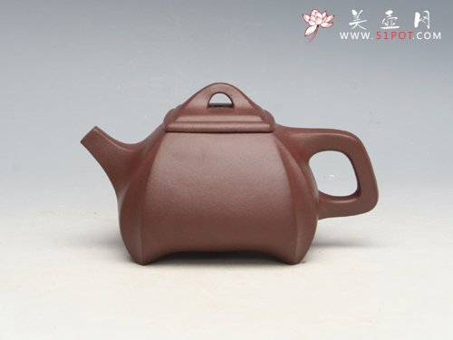 紫砂壶图片：四方抽角石瓢 容量：100CC - 美壶网
