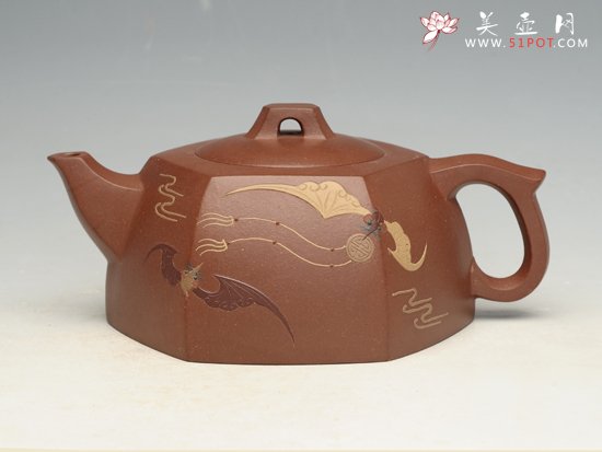 紫砂壶图片：六方井栏 容量：380cc - 美壶网