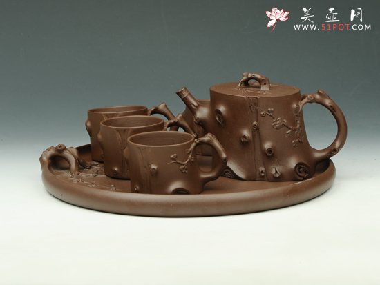 紫砂壶图片：梅桩套壶 - 美壶网