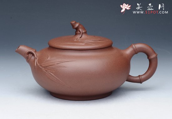 紫砂壶图片：竹鼎壶 清水泥 - 美壶网