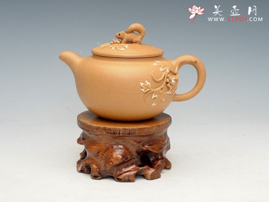 紫砂壶图片：松鼠葡萄壶 - 美壶网