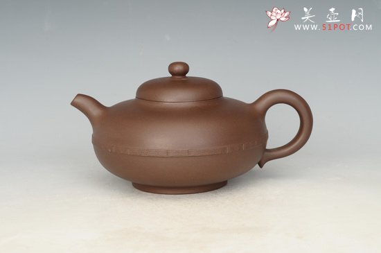 紫砂壶图片：寿扁壶 9500元 - 美壶网