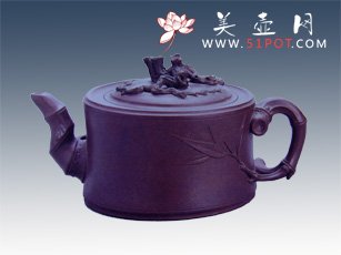 紫砂壶图片：竹段松梅 - 美壶网