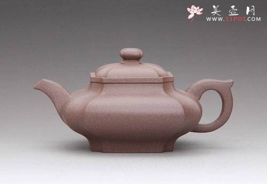 紫砂壶图片：抽角水扁 - 美壶网