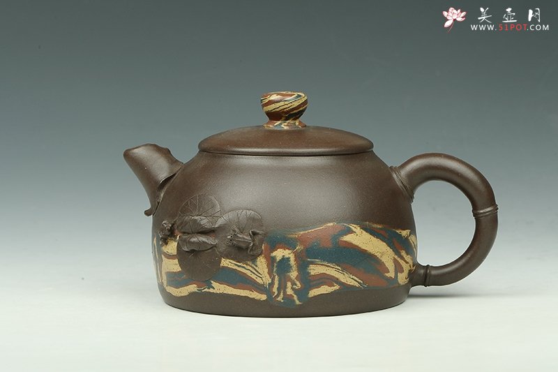 紫砂壶图片：双子戏荷 - 美壶网