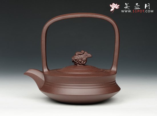 紫砂壶图片：鱼壶提梁 - 美壶网