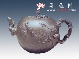 紫砂壶图片：松鼠葡萄 - 美壶网