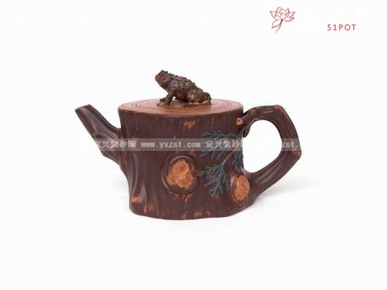 紫砂壶图片：蛤蟆柏树桩 - 美壶网