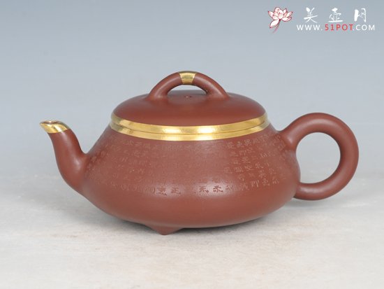 紫砂壶图片：包金石瓢 - 美壶网